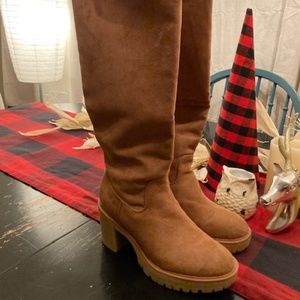 Universal Thread Women's Carrigan Tall Platform Boots - Cognac, Size 8